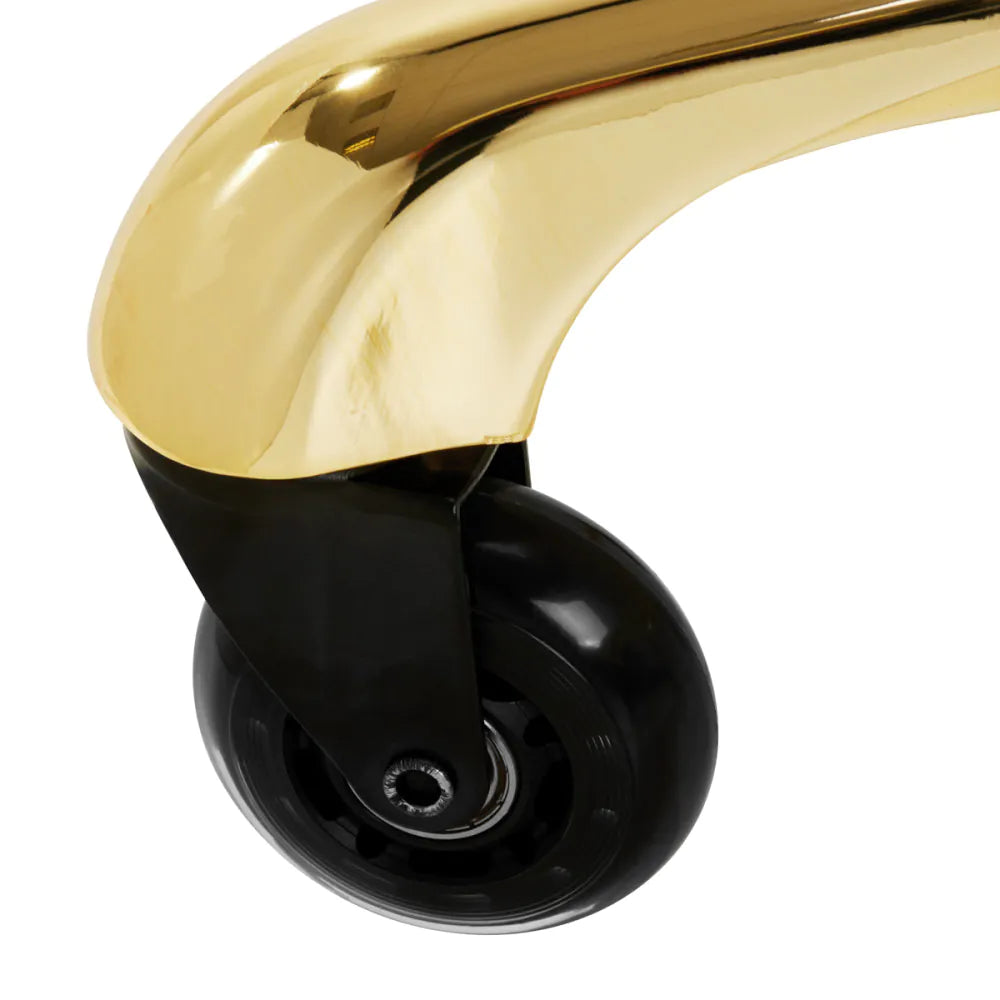 Banco de Cabeleireiro Fine Gold Dourado | Banco Profissional Ergonómico para Salão